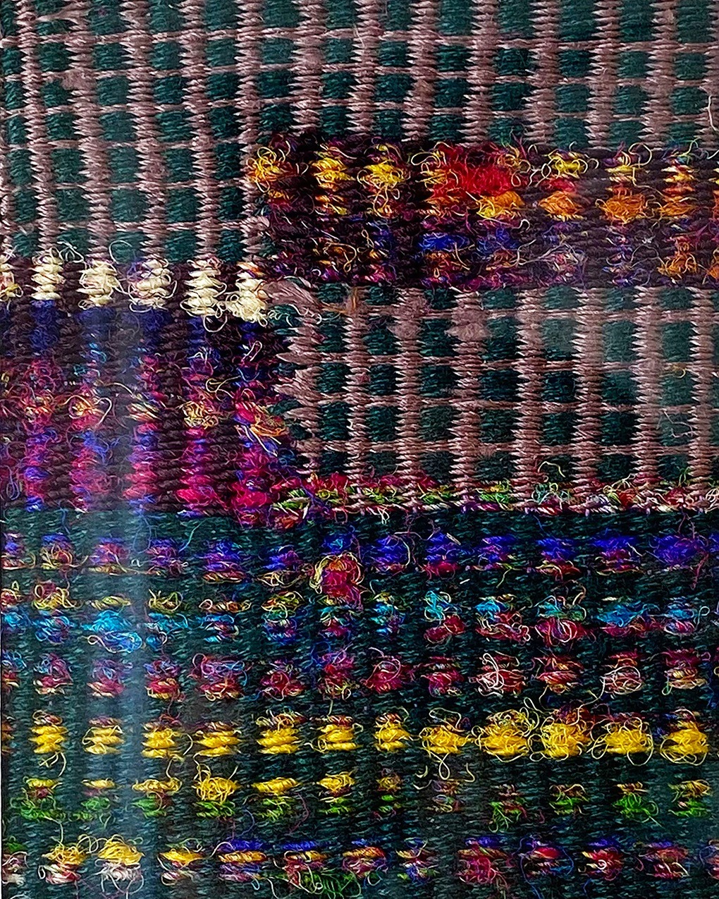 Pallavi Padukone, Woven (swatch), 2022. Hand weaving. Handspun recycled sari silk.
