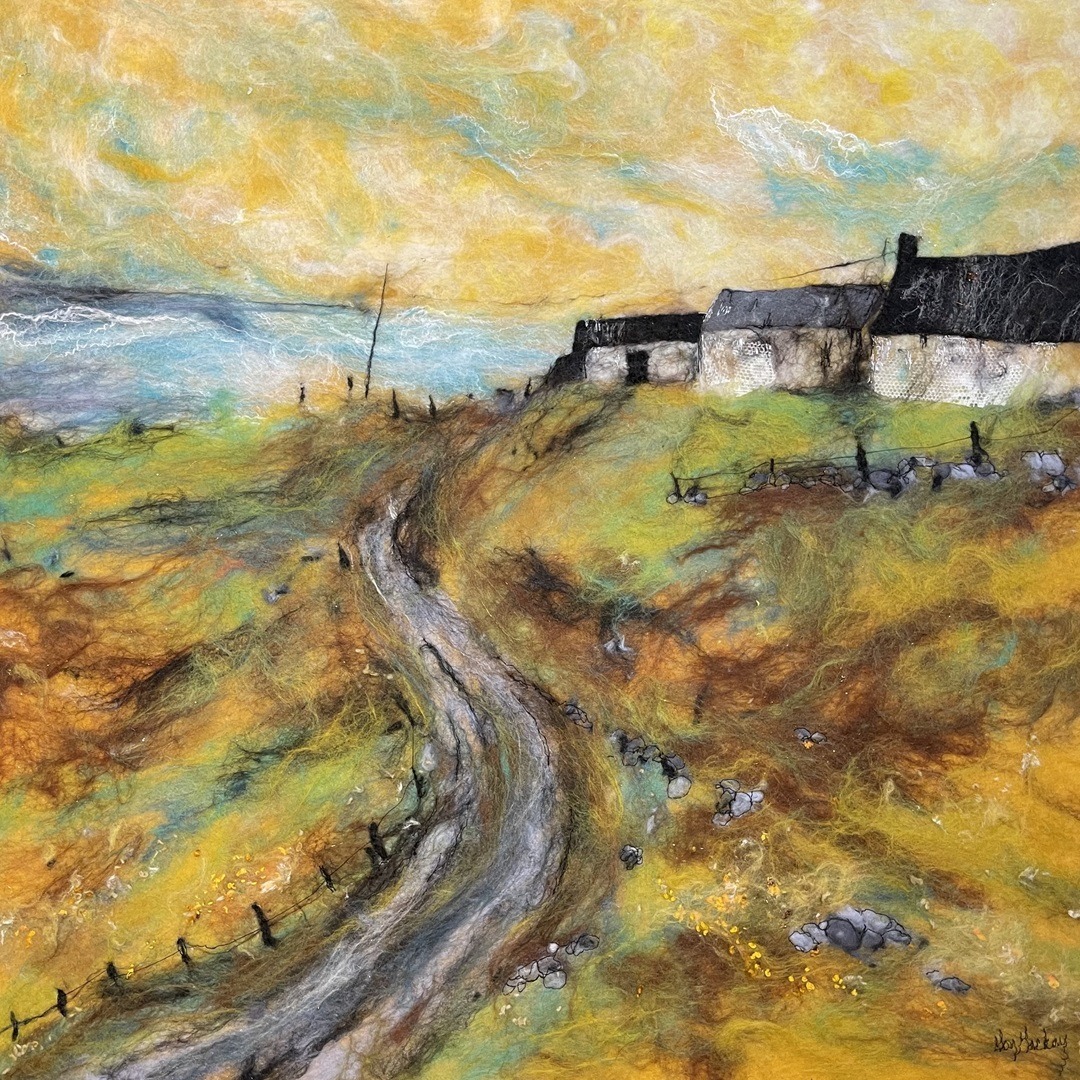 Moy Mackay, Althandhu, 2023. 80cm x 78cm (32" x 31"). Felt, stitch. Merino fibres, thread.