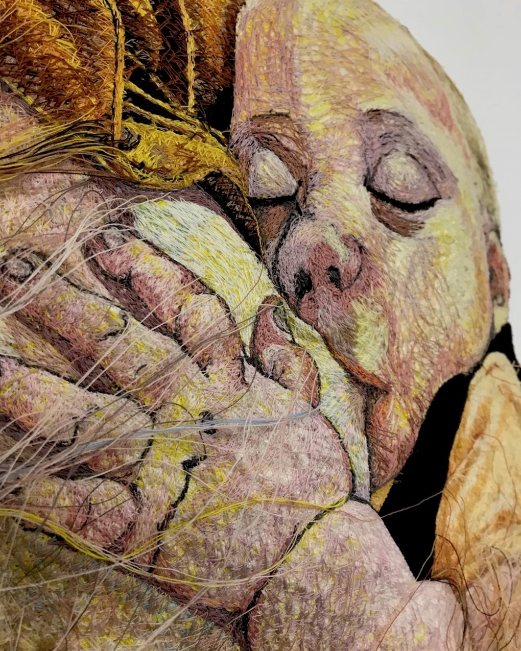 Alison Carpenter-Hughes, Little Connie (detail), 2018. Size unknown. Free motion embroidery. Mixed media. Photo: David Wilson Clarke.