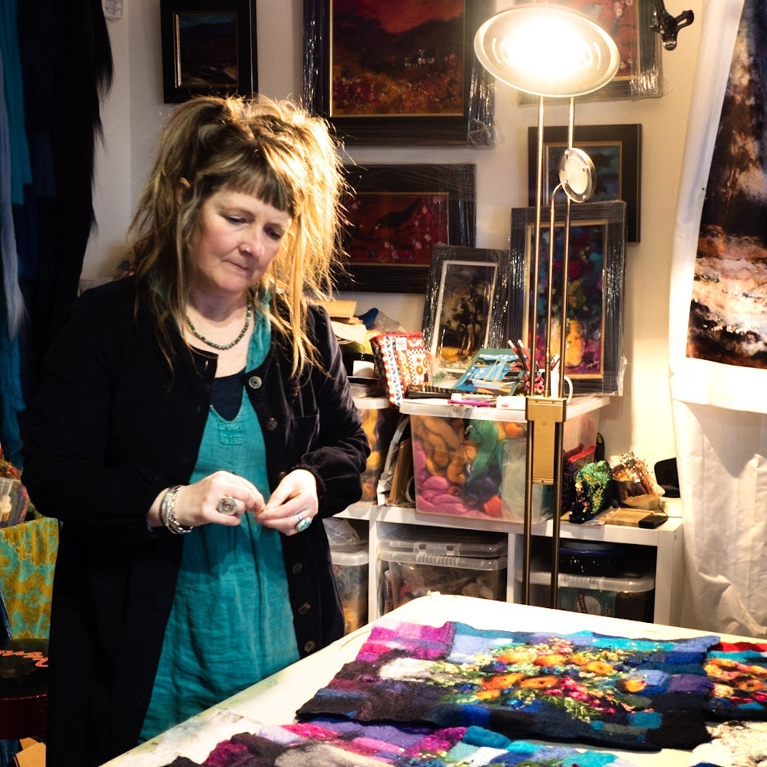 Moy Mackay at work in her studio.