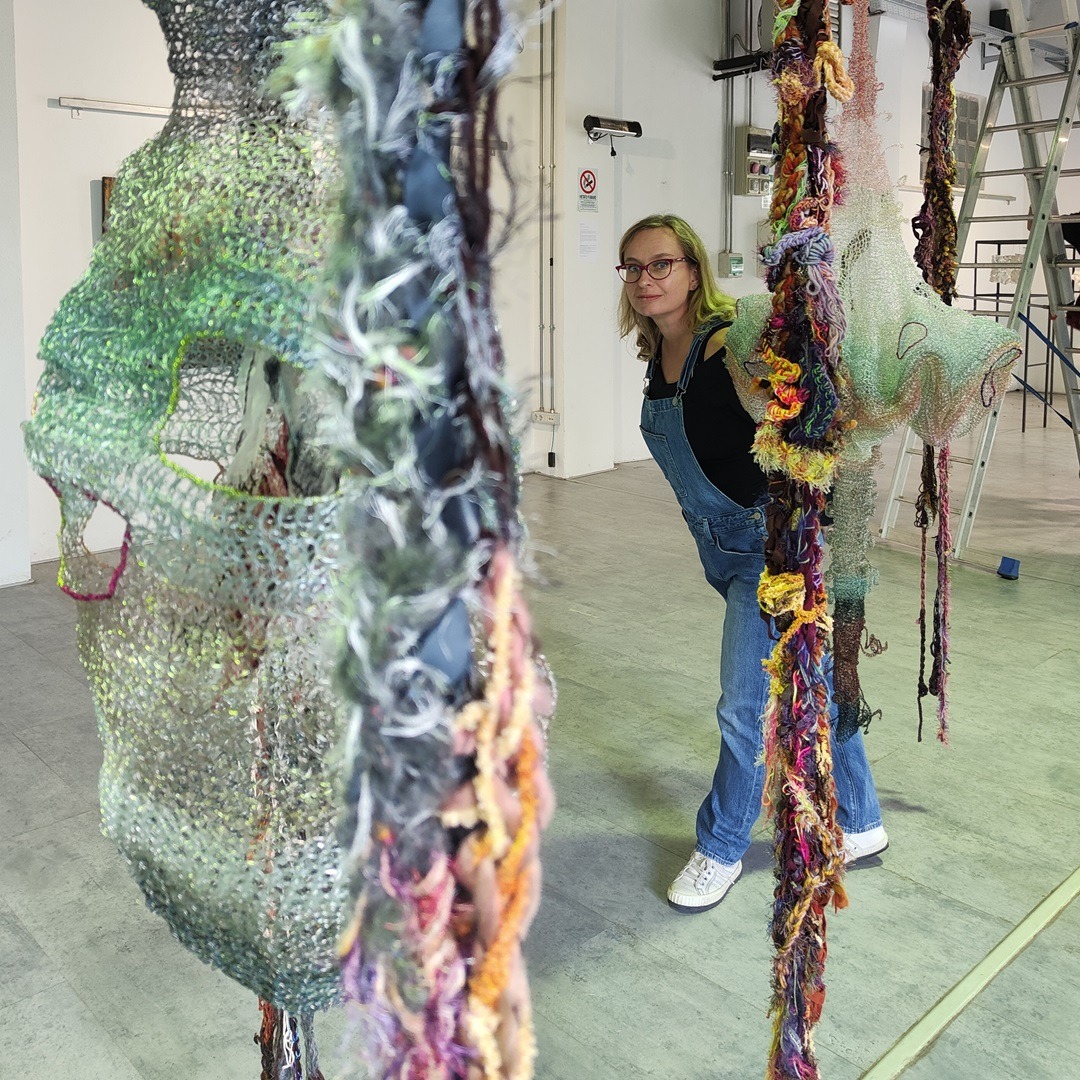 Olga Teksheva with her Hidden Treasures installation at the Remanso Show, Rome 2022. 