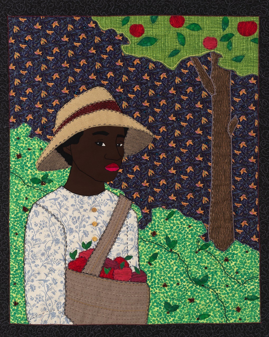 Stephen Towns, All God’s Chillun Got Wings, from A Songbook Remembered collection, 2020. 127cm x 106cm (50" x 42"). Quilting. Natural and synthetic fabric, polyester and cotton thread, crystal glass beads.