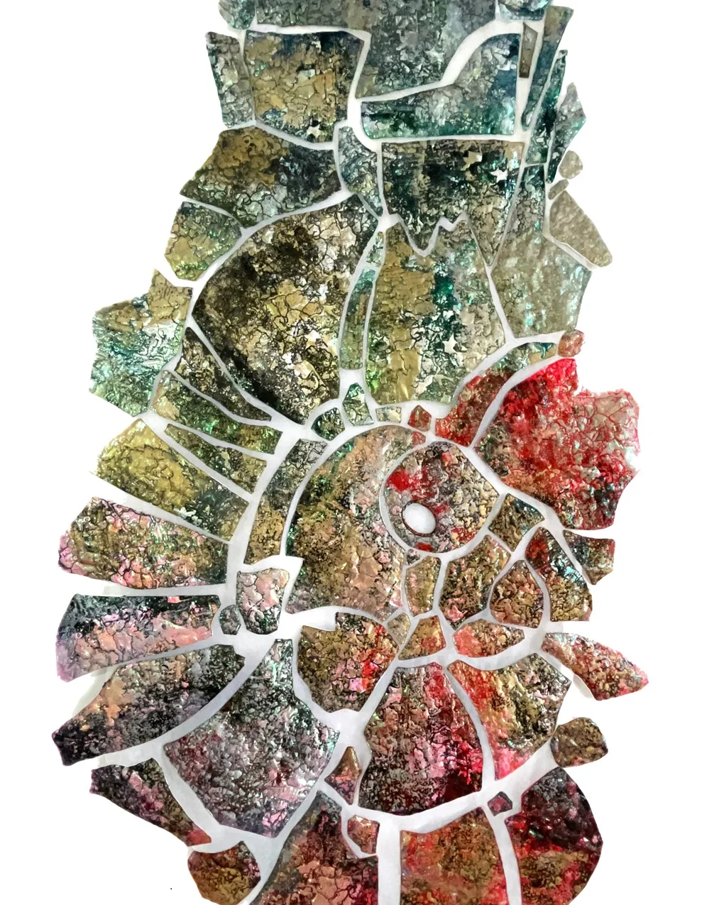 Sue Hotchkis, Caught in the Mirror, 2023. 90cm x 159cm (35" x 63"). Printing, stitching. Synthetic voile.