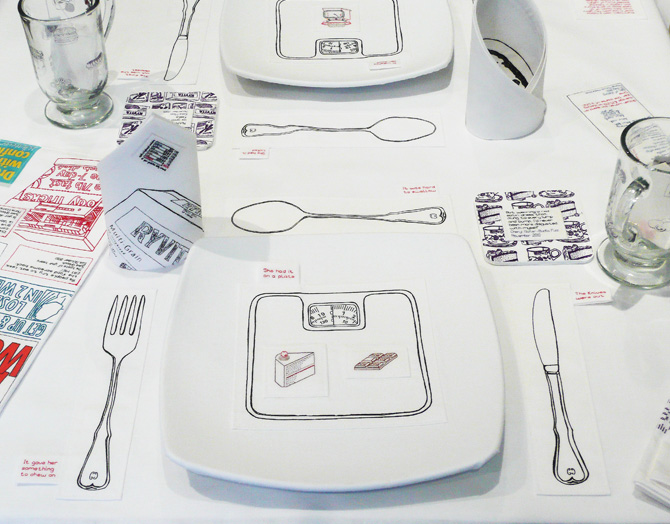 Caren Garfen Textile Artist – Don't make a meal of it (detail) Caren Garfen – Don't make a meal of it (detail), 2011