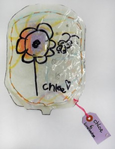 A submission from Chloe to the textile art project The Blood Bag Project
