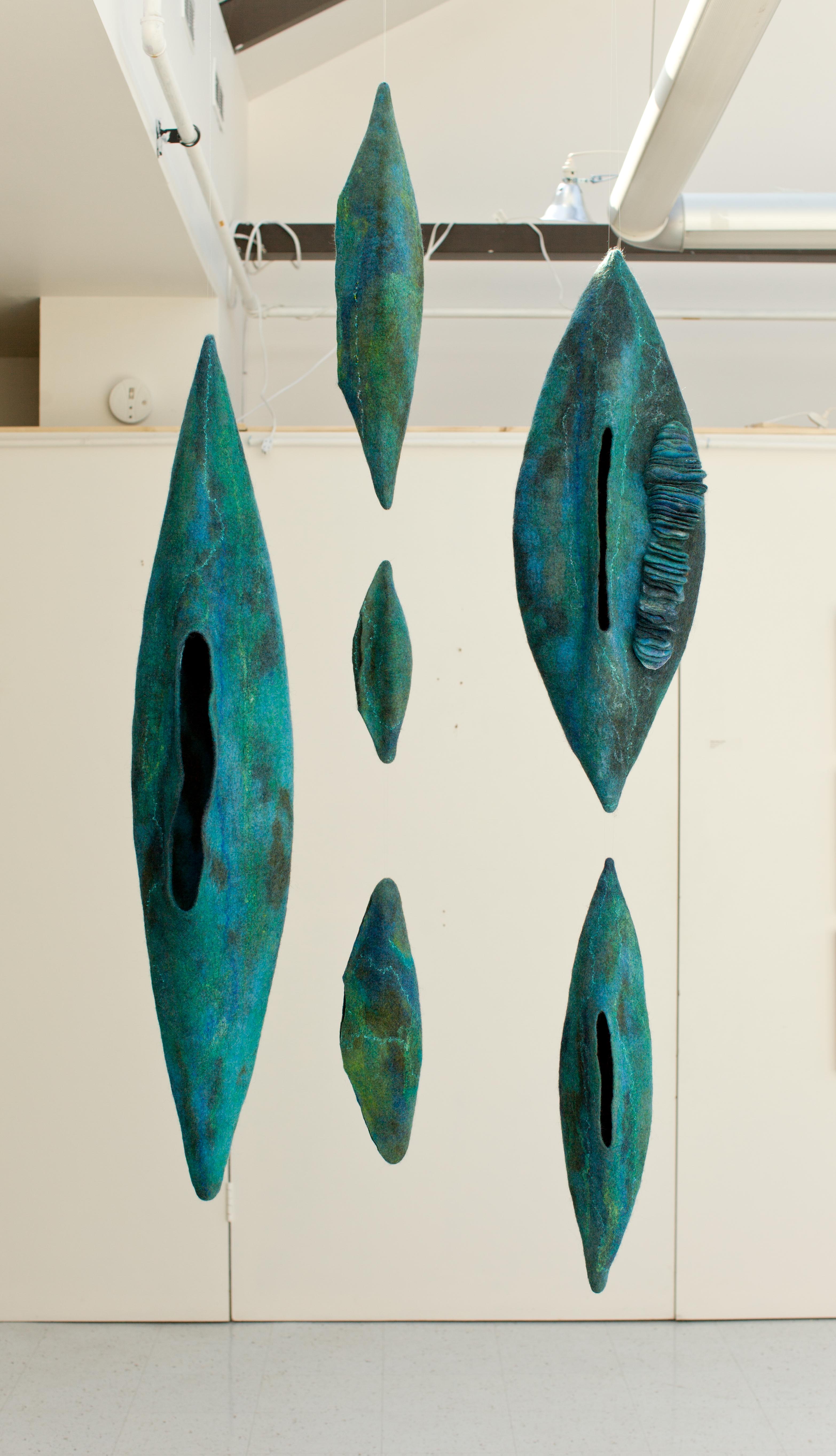 Felt maker and textile artist Andrea Graham creates 3d felt sculptures and installations.