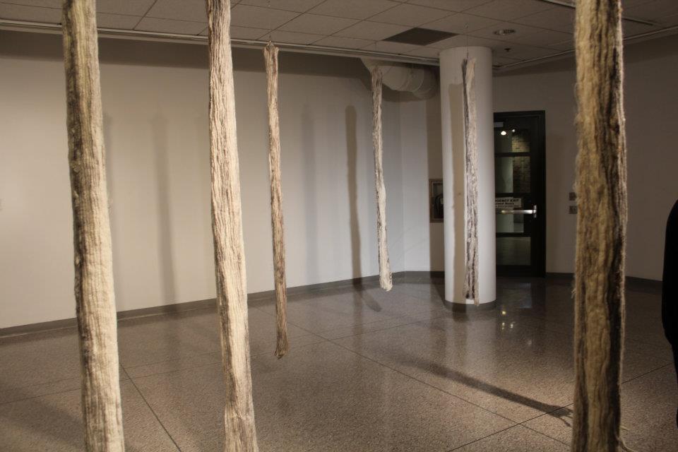 An installation created by felt textile artist Andrea Graham
