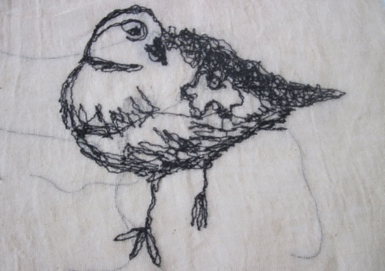 A piece of textile art created by Holly Fuller in a textile art lesson for kids