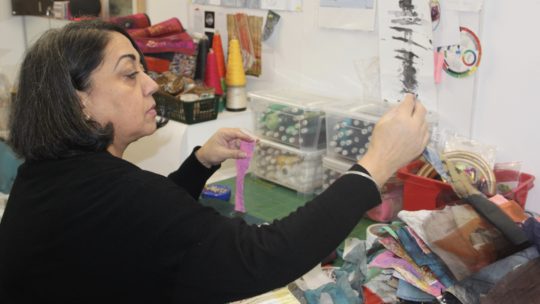 Amarjeet Nandhra in her home studio.