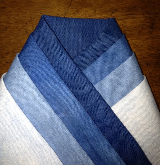 A gradation of indigo dyeing by Barbara Shapiro