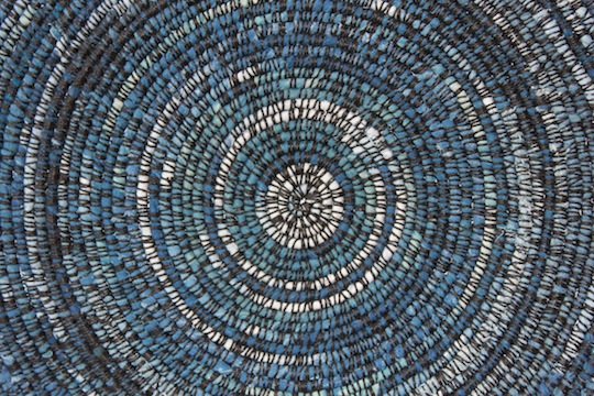 Fiber artist Barbara Shapiro created this piece using indigo