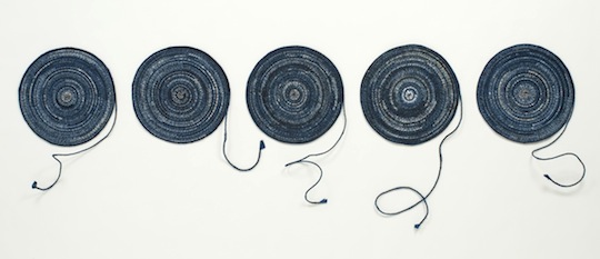 A piece of textile art by artist Barbara Shapiro
