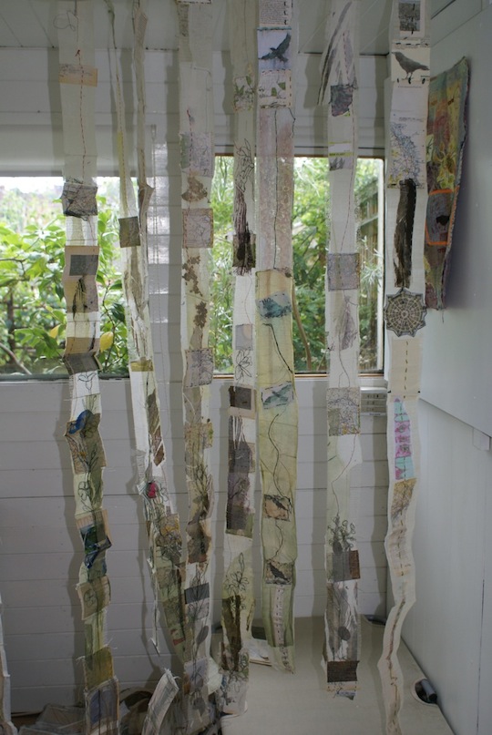 An image demonstrating how to hang textile art