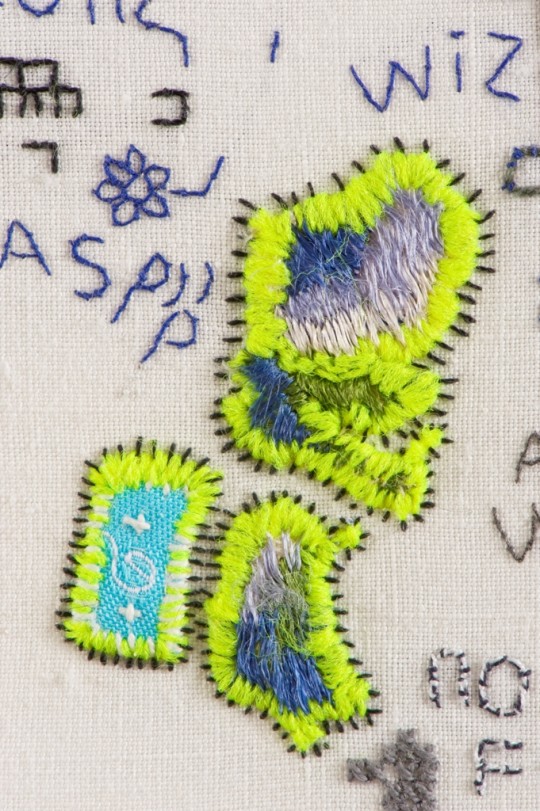 Domestic, detail with fluorescent thread