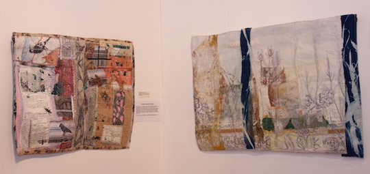 Textile cuttings on display at the Knitting and Stitching Show