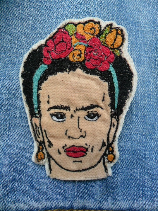 Original and unique piece of illustrative embroidery by textile artist Leigh Bowser