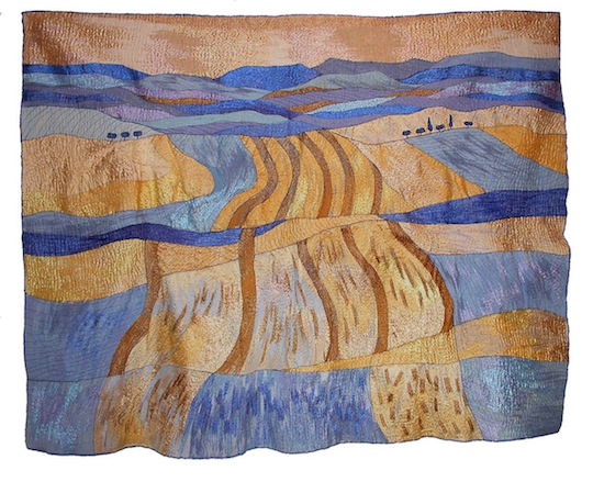 A piece of machine embroidered work by textile artist Carol Naylor