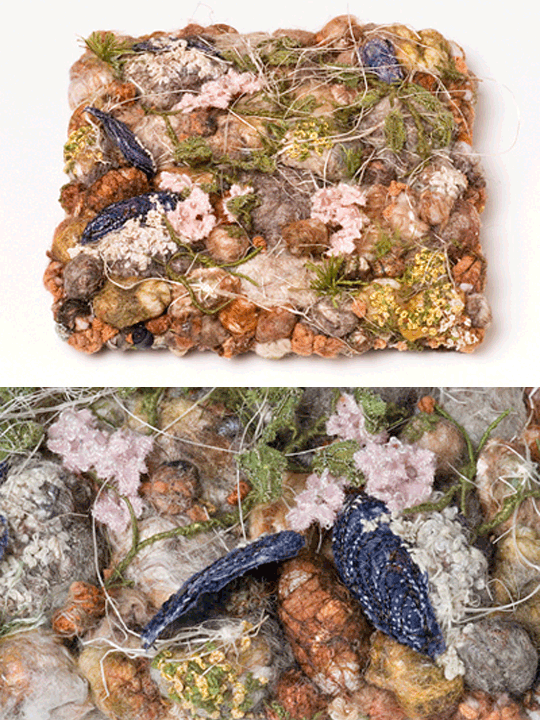 Heather Collins took her start for this piece from items found on a shingle beach