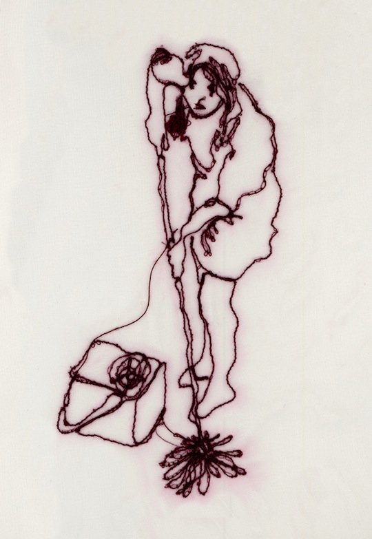 Katherine Mops - a piece made using freehand machine embroidery by textile artist and designer Naomi Ryder