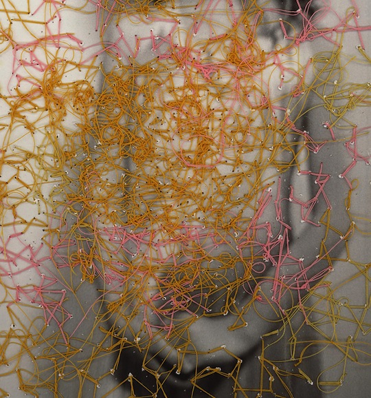 A detail of a piece by textile artist and photography artist Melissa Zexter