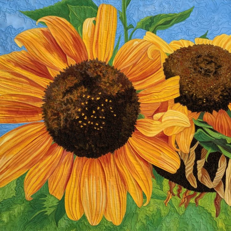 Fabric Traditions Fall Sunflowers with Green Leaves Cotton Fabric