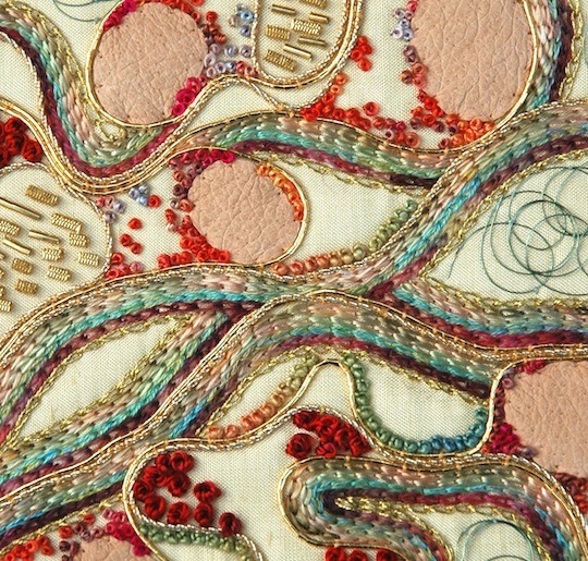 A map inspired piece by textile designer, maker and embroiderer Anne Biss
