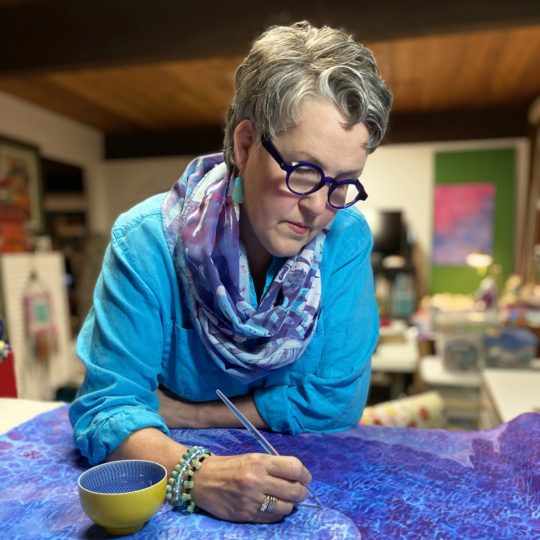 Susan Brubaker Knapp working in her studio