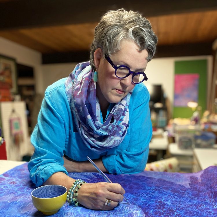 Susan Brubaker Knapp working in her studio