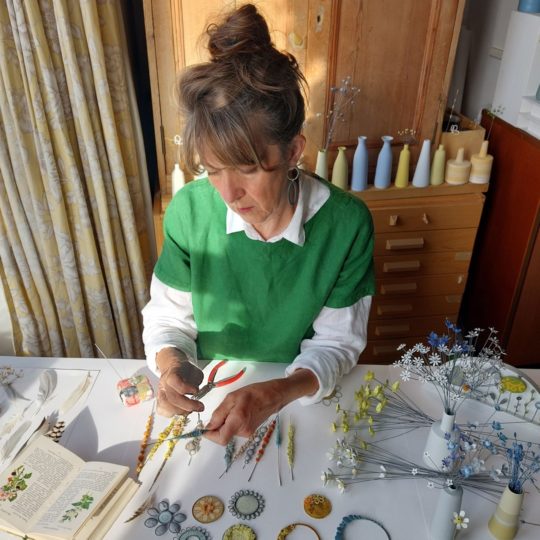 Liz Cooksey working in her studio