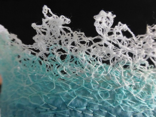 Emma Wigginton - detail of the piece of textile art Wave