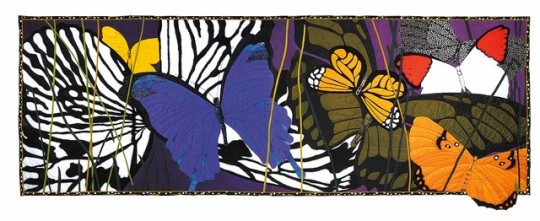 A quilted piece entitled Wings by Velda Newman