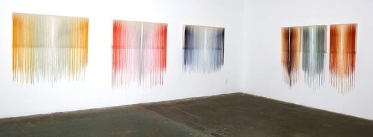 an installation of modern textile art by Nike Schroeder