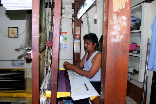 A weaver at work
