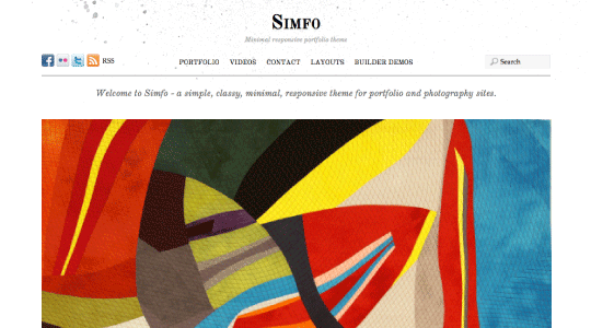 Simfo responsive WordPress theme for creatives and artists