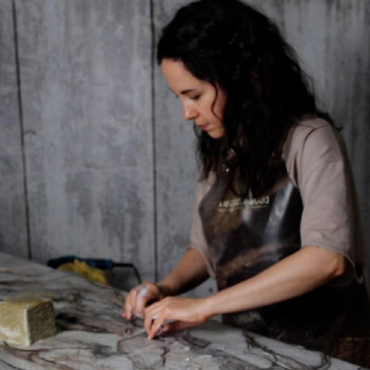 Diana Nagorna creating her felted costume Dune Queen