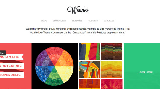 Wonder WordPress theme for creative and artistic people