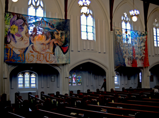 Two ambitious pieces of textile art installation by Jacqueline Treloar