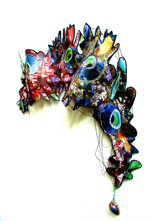 Leisa Rich - Splattered and Fractured, 2014, Digital Ink Jet, Machine Embroidery