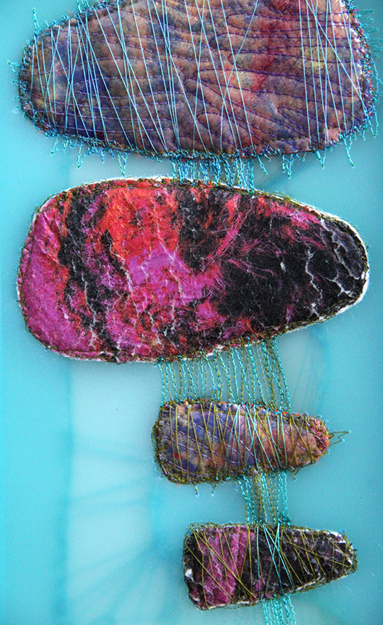 Leisa Rich - Teal (is the closest I get to being blue), 2014, Digital Images, Machine Embroidery on Plastic Panel