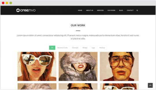 Creativo WordPress theme for creatives