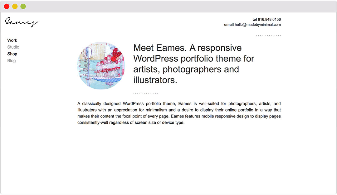Eames Responsive WordPress portfolio theme