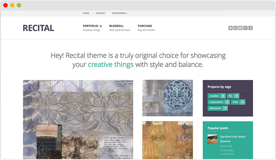 Recital Art Website theme for WordPress