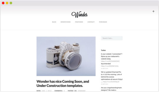 Wonder WordPress theme for creative and artistic people