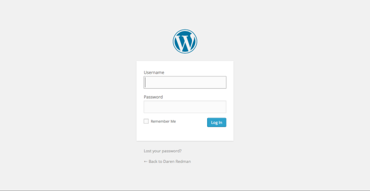 Log in to your admin area on your new WordPress website