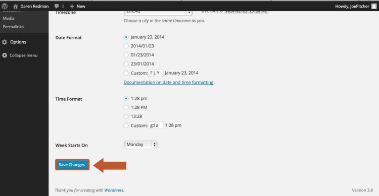 Don't forget to save your new WordPress settings