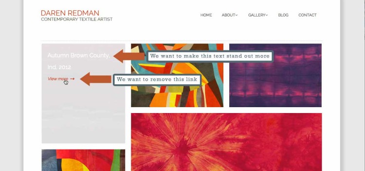 How to customise the gallery images on the home page in the Klasik WordPress theme