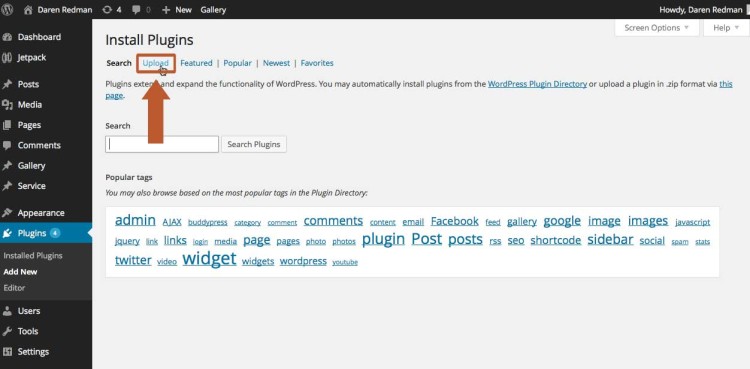 Upoad the zip file for the Justified Image Grid