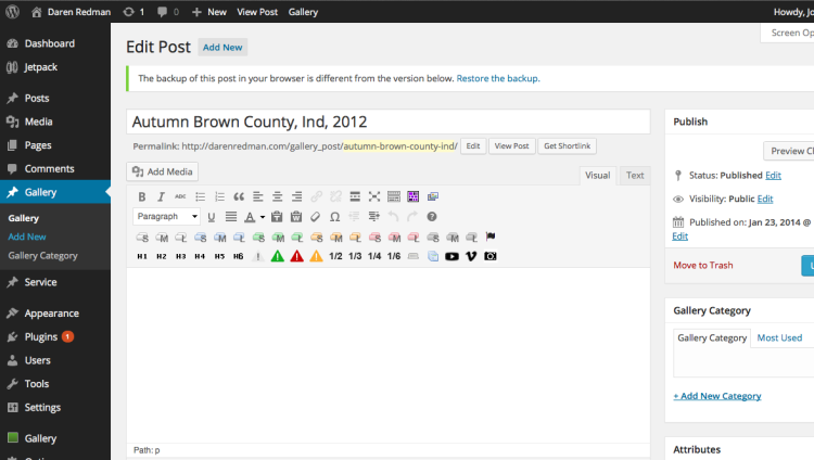 Name the WordPress gallery