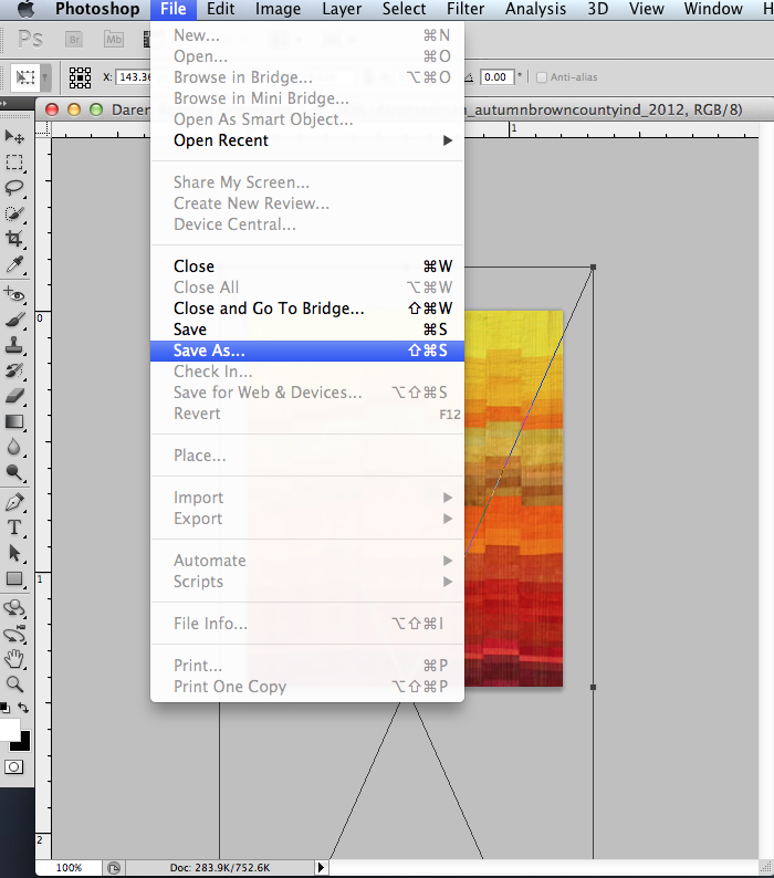 Save the image in Photoshop