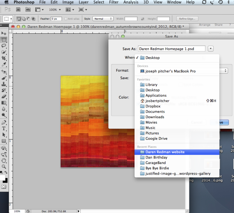 Choose where to save the image on your computer